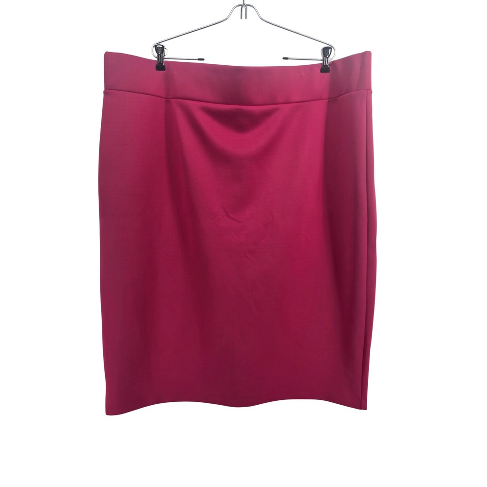 ELOQUII Skirt Womens 26 Pencil Pink Scuba Knit Back Vent NEW